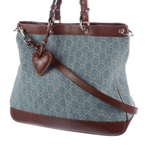 Gucci Denim Valentine Convertible Tote 
Brand new purchased at gucci mys…
